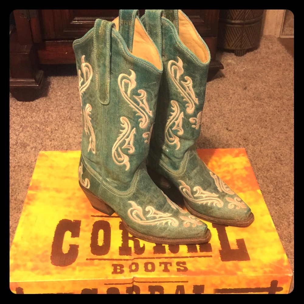 Blue Cortez Corral Cowboy Boots